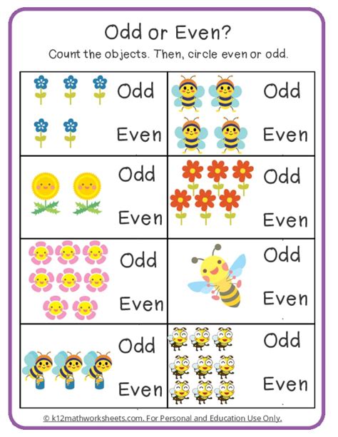 odd and even worksheet for kindergarten|Free Printable Odd and Even Numbers Worksheets for .